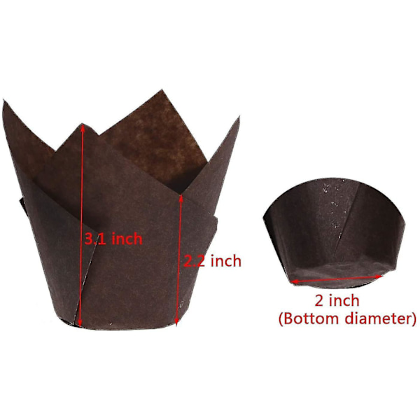 Cupcakeformer, 100 stk Mini Tulipan Cupcakeformer Papir Muffins Bakekopp Former