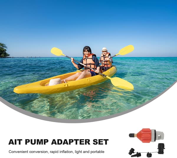 Kajakkpumpeadapter Luftadaptersett med eikeplatefeste Multifunksjonell