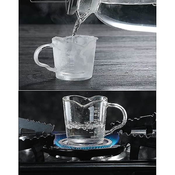 Espresso Shot Glass Cups 3oz Little Jug Dubbla piper med handtag