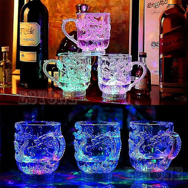 Glasögon Ölkopp Draken LED Induktiv Blinkande Ljus Muggar