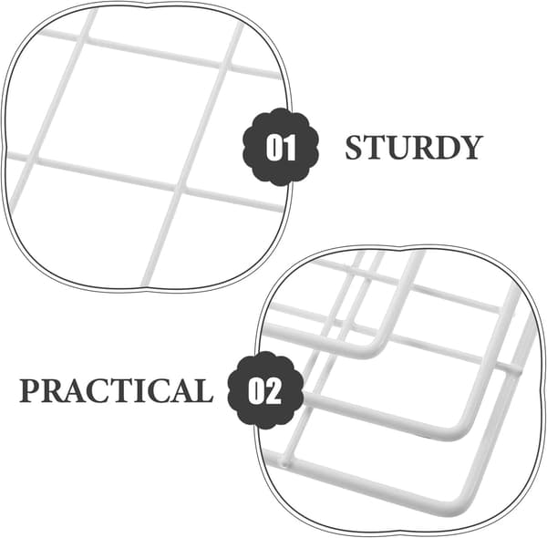 4 stk. jernveggnettpaneler Bildeoppbevaringsholder med solid multifunksjonell design og stilig nettstruktur