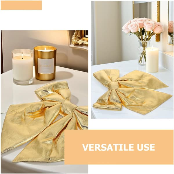 Stor tygrosett för bröllopsdekorationer Guldglittrande rosetter Julgran