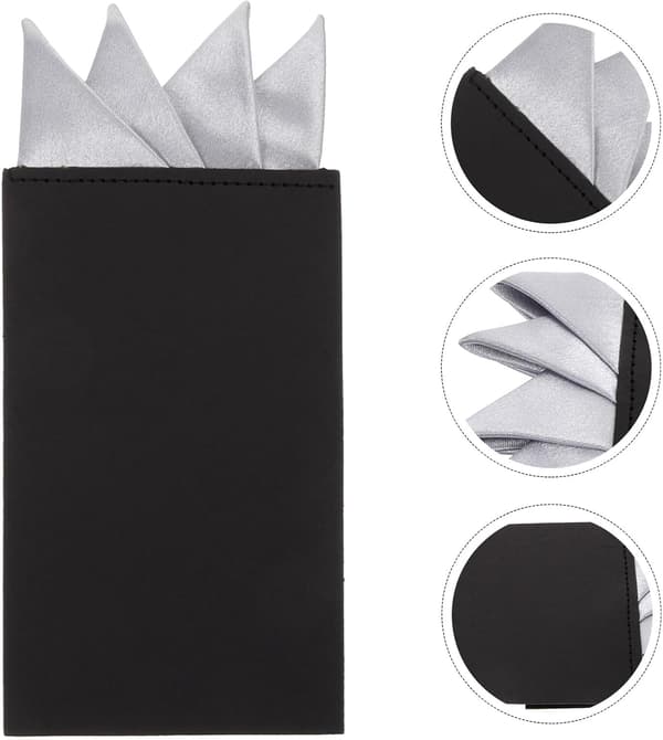 Ficknäsduk för män för kostym, silver, formell näsduk, klassisk affärs- och bröllopsaccessoar