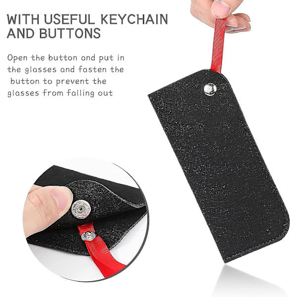 Blødt Brilletui 3-pak. Filt Portable Rejseetui til Briller. Blødt Solbrilleetui Taskeholder