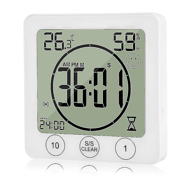 LCD Badrumsväggklocka Vattentät Duschtimer