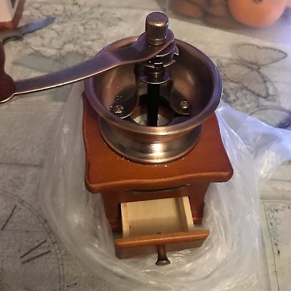 Retro Design Kaffekværn Bønne Håndkværn Træ
