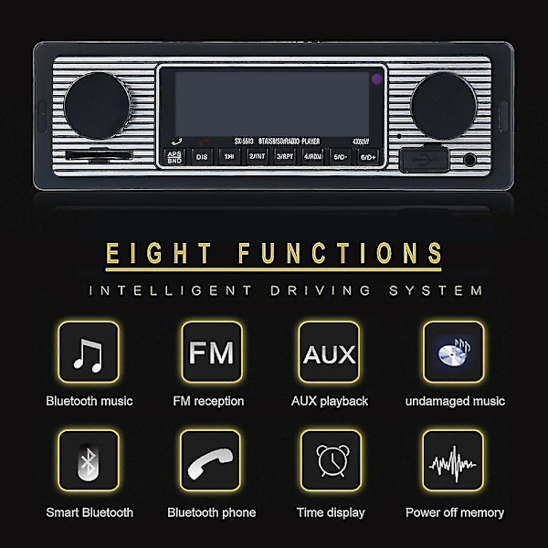 Muistikortti Dual Usb-lähtö Bluetooth Auton Lataus Mp3