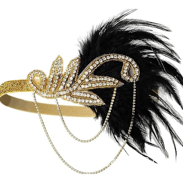 Karnevaalihöyhenpääkoriste - Showgirl-pääpanta höyhenillä, helppokäyttöinen