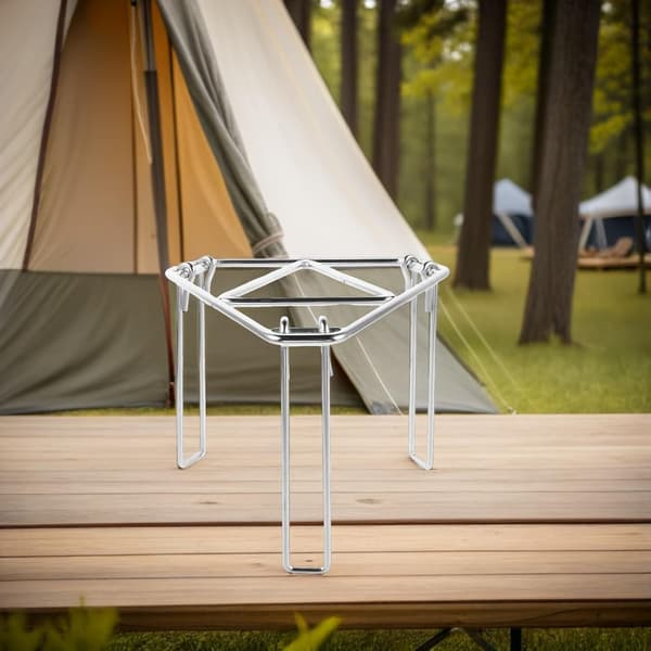 Bærbart utendørs campingstativ, kraftig sammenleggbart bålmatlagingsstativ