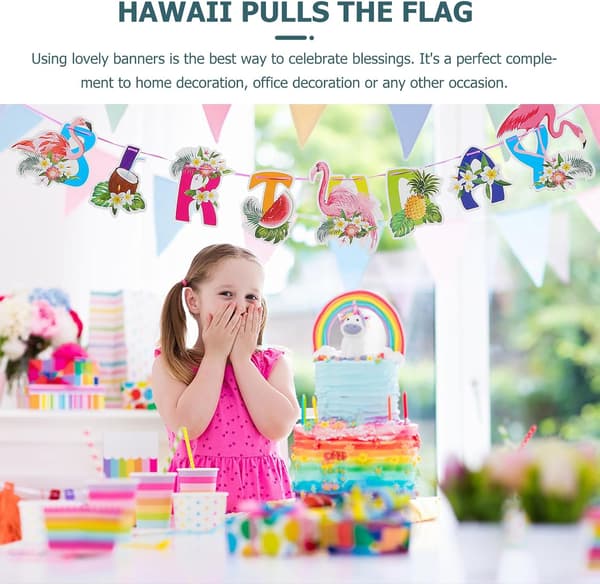 Papir bursdagsbannere Hawaiisk bursdagsbanner Bærbart Gjenbrukbart Assortert