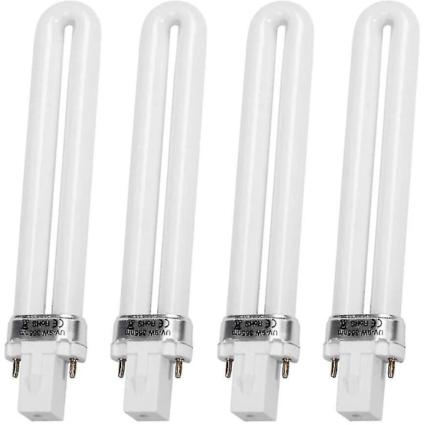 4 stk 9W UV-lampe Lys for Neglekunst Tørker Herding Lampe U-formet Lampe Pære Rør