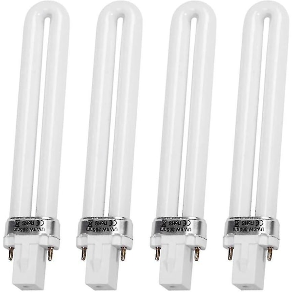 4 stk. 9W UV-lampe Lys til Neglekunst Tørrelampe U-formet Lampe Pære Rør
