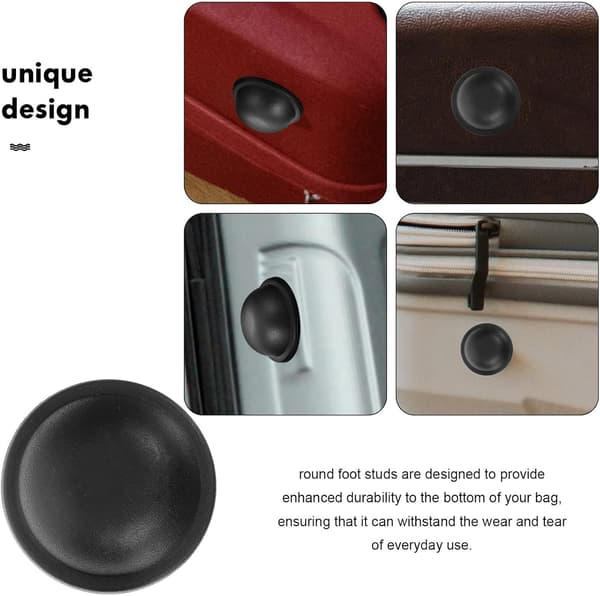 4 stk. sorte runde taskefødder nitte plastik hardware til kufferter og tasker, DIY udskiftningstilbehør