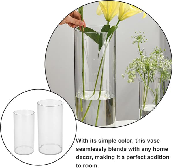 2-pack vasdekor blomvas cylindrisk PET-material modern enkel elegant stil heminredning