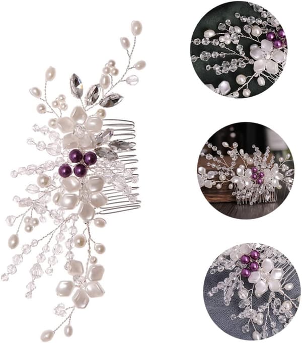 Elegant brudeblomst hårkam for kvinner hårtilbehør til brudepike bryllupspynt