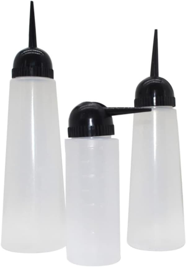 5 st 160 ml hårfärgningsflaskor med halkfritt LDPE-material och läckagesäkert munstycke