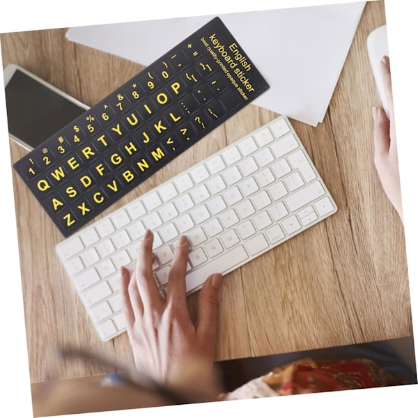 Tangentbordsdekaler för bärbar dator 6 ark Engelska bokstavsdekaler för datortangentbord
