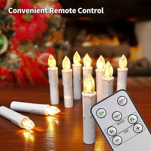 Nytårs jule LED stearinlys Flammefri fjernbetjeningsindretning 473c | Fyndiq