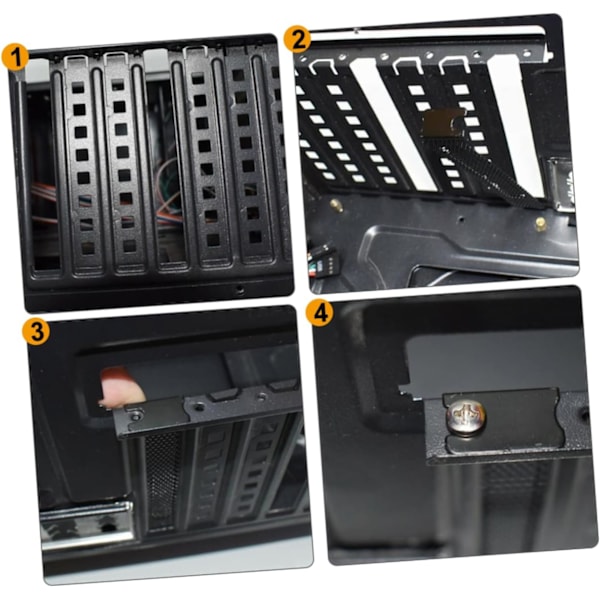 2 sæt Støvbeskyttelsesetui Metalnet Computerkabinet Ventilation Blindplade Let at installere Sort 20 stk.*2