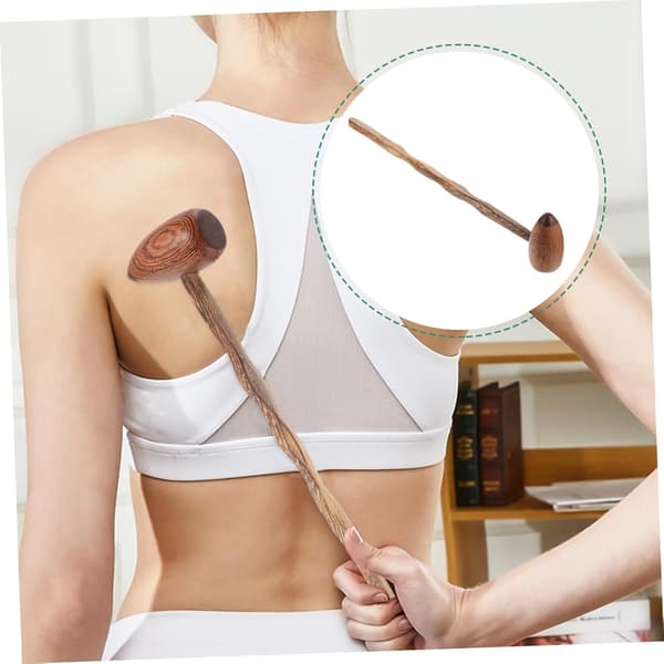 3 st akupunktsmassagehammare för ryggterapi trästressmassageverktyg
