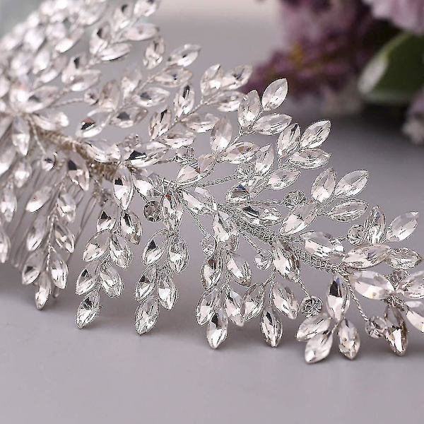 Sølv Bryllups Hårkam Bryllups Hodebånd Rhinestone Hårtilbehør For Bruder Og Brudepiker