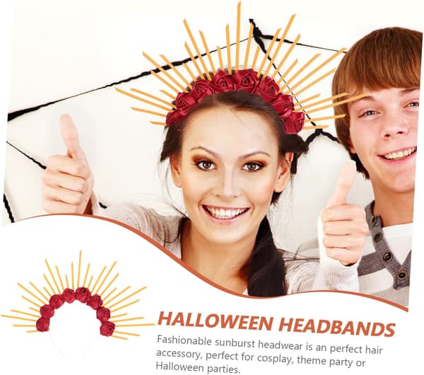 Blomsterhodebånd Krone Kvinner Blomsterkrone Gotisk Tilbehør Halloween Cosplay Hodebånd Kvinner Blomsterhodeplagg