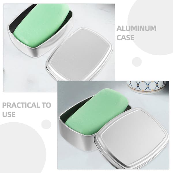 Aluminiumtvålask med lock Bärbara burkar Silver 150 ml Lätt att bära Läckagesäker