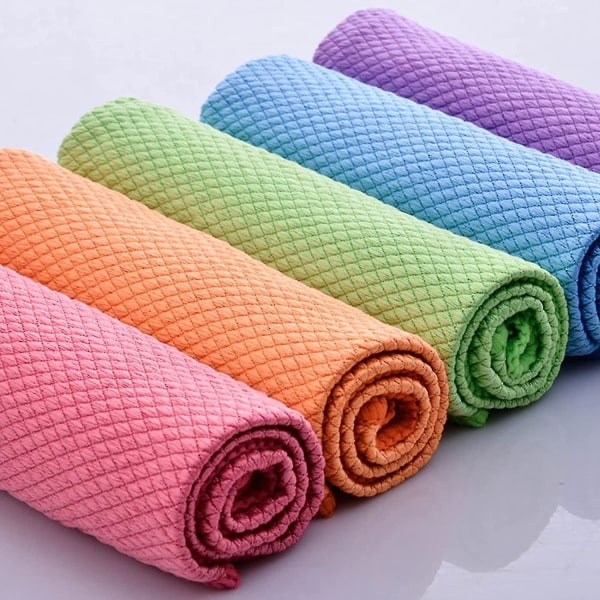 5-pack Färgglada Mikrofiber Rengöringsdukar Återanvändbara Rengöringsdukar Mikrofiber Rengöringsduk