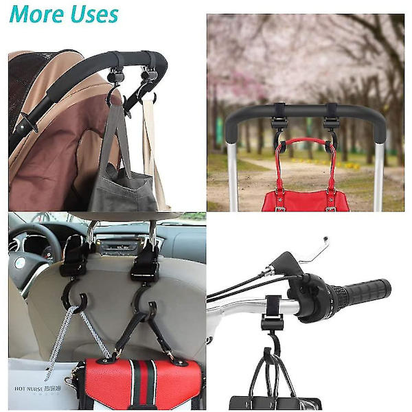 Barnevognskroge 4-pak Stroller Hanger Bags Krog Til Barnevogne Universal Barnevogns Klip Tilbehør (plast-4stk)