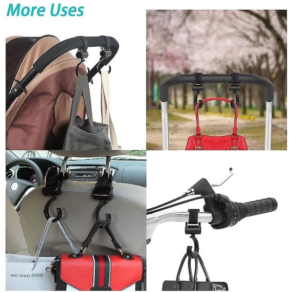 Vagnkrokar 4-pack Vagnhängare Väskor Krok För Vagnar Universal Vagnklämma Tillbehör (plast-4st)