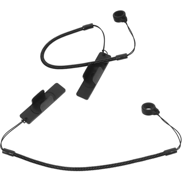 2 stk. Svarte Elastiske Sikringssnorer for Touchpenner med Uttrekkbar Spiral Anti-miste Nettbrett Pennestropper
