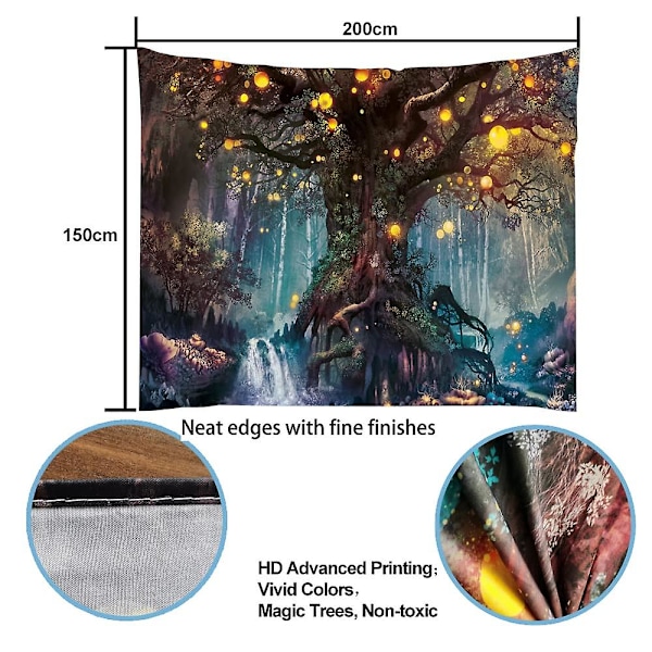 Psykedelisk Trädväv, Liten Retro Andeträdväv För Vardagsrum Sovrum Dekoration 200x150cm