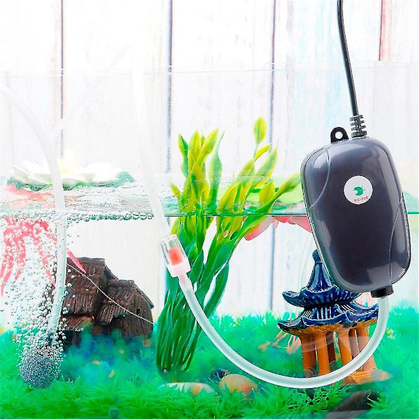 Akvarium Luftpumpe Fisketank Mini Kompressor Enkelt Udløb