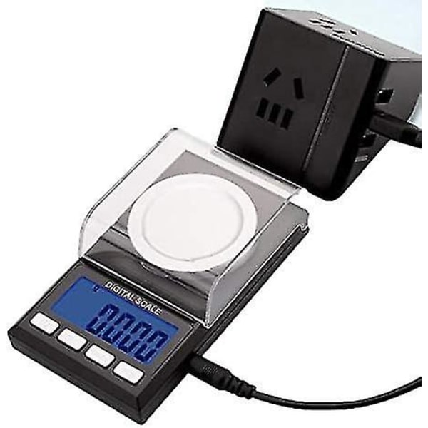 Elektroniset vaakat kalibrointilevyillä koruille, 6 painoyksikköä, 0,001 g x 50 g
