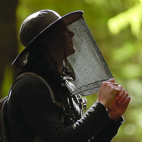 Mosquito Midge Head Net Hat Mesh Cover Insektsbi, kvinnor Män, utomhus djungelfiske Dark Blue