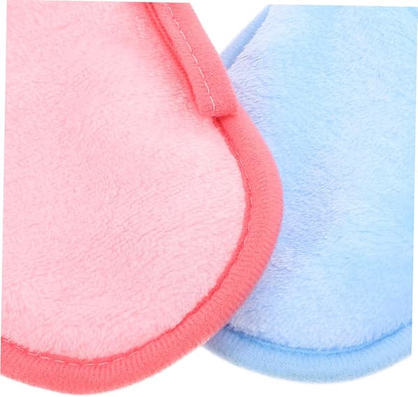 2 stk. ansigtsmakeup-rensehandsker med bløde mikrofiberhandsker, blå og pink