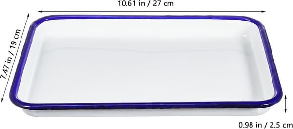 2 stk. emaljebageplade emaljeret stegeplade 26x18cm rektangulær