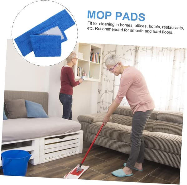 Korallfleece Moppdynor Ersättning 2-pack Tvättbara Golvmoppdynor Återanvändbar Påfyllning