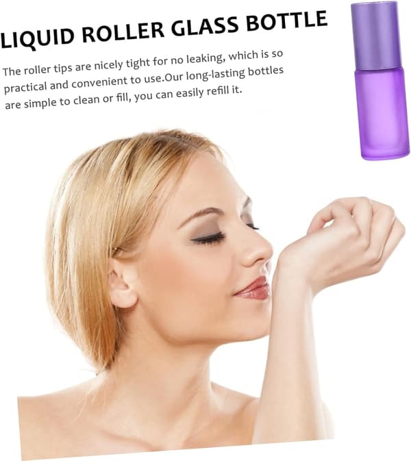 6st Multifunktionella Glasflaskor Frostat Rollerball Flaskor Eterisk Olja Behållare Reserulle