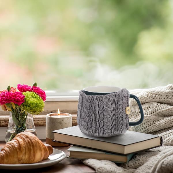 2 st tröja mugghylsa stickad kaffemuggskydd 3,5x3,5x3,5 tum