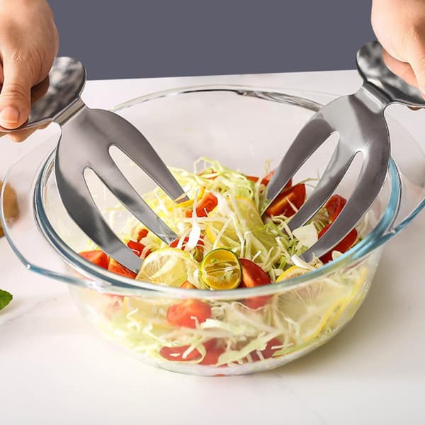 Salatbestikk Salathender Gafler Bærbart Rustfritt Stål 2 stk