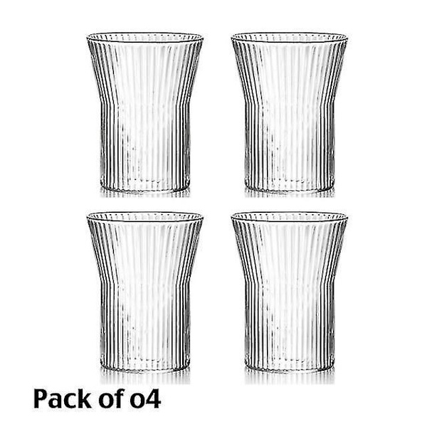 4 stk. Ripple Whisky Glas Vand Juice Glas Kop Sæt