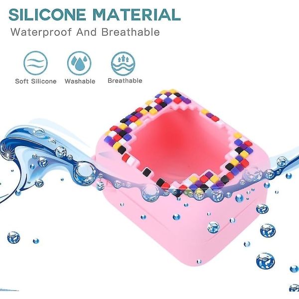 Silikonetui til Bitzees Interaktivt digitalt kæledyrslegetøj, beskyttende hudærme med snor til Bitzee Virtual Electronic Pets Accessories Pink
