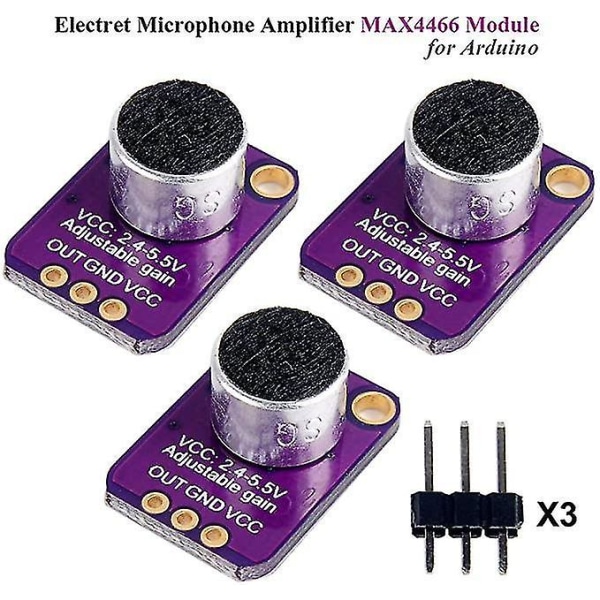 3 st Electret Mikrofonförstärkare Max4466 Modul Breakout