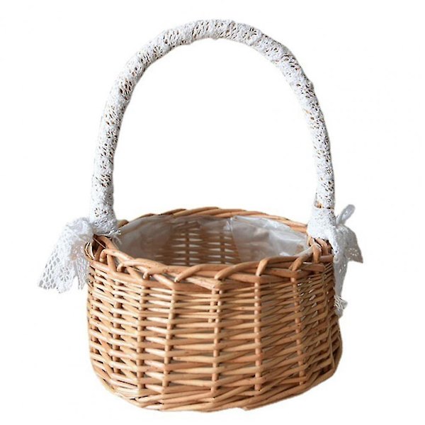 Blomsterkurv med blonder og håndtak - Perfekt for piknik