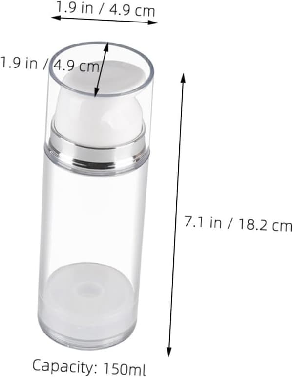 3st Tom Airless Pumpflaska Lotionbehållare Abs Presspumpflaska för Resor