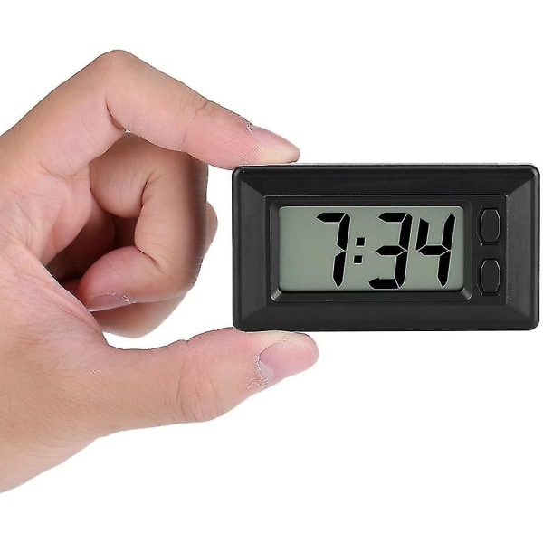 Digital klocka Bärbar elektronisk bilklocka (svart) (1 st)