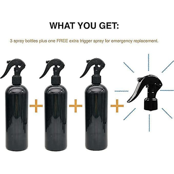 300 ml Tomma Sprayflaskor Dimma Spray Svart Lockigt Hår Växt
