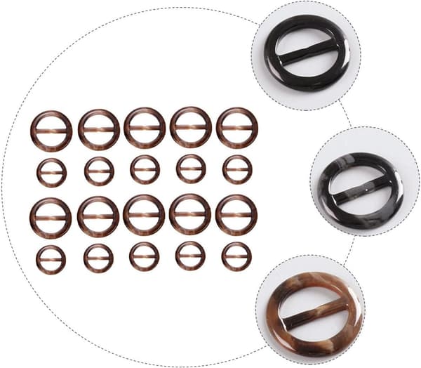 40 st runda hartsspännen med 2,5 cm och 3 cm innerdiameter