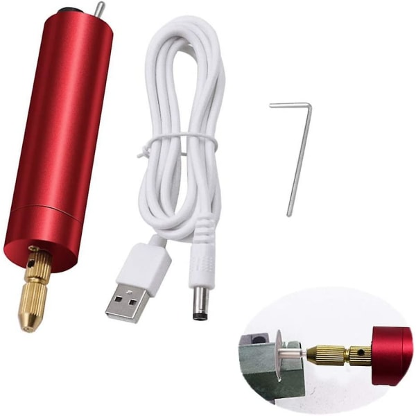 Elektrisk graveringspenn - 4,92 X 0,94 tommer USB rød aluminiumslegering Mini elektrisk utskjæringspenn Elektrisk